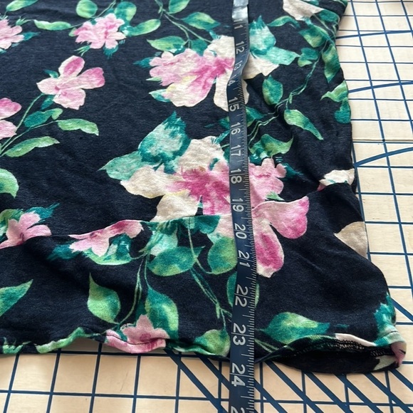 J JILL LOVE LINEN FLORAL PRINT SZ MP SUDE TIE NAVY PINK PURPLE MARLED FABRIC - Picture 10 of 10